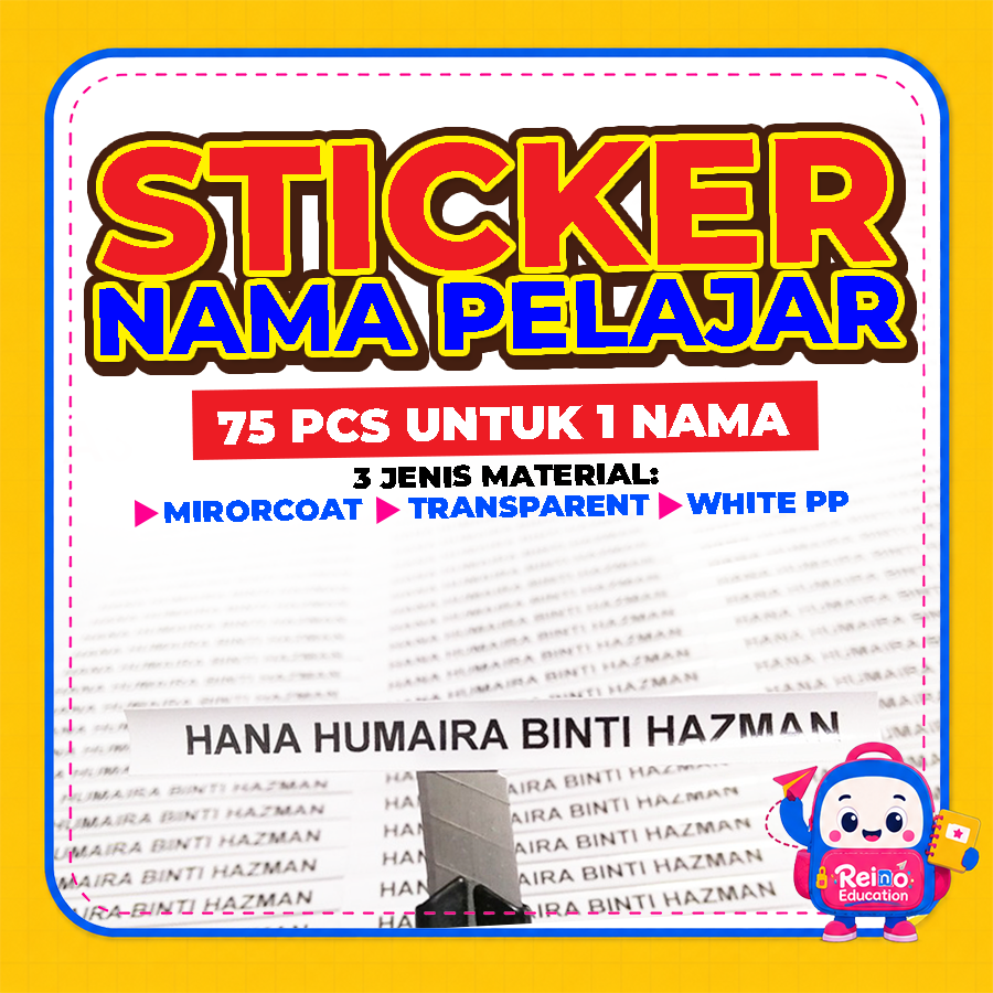 STICKER NAMA PELAJAR
