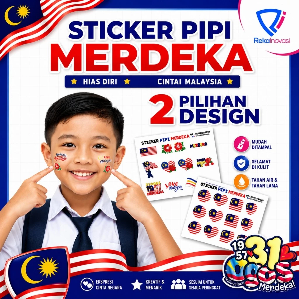 Sticker Pipi Merdeka Stiker Muka Merdeka