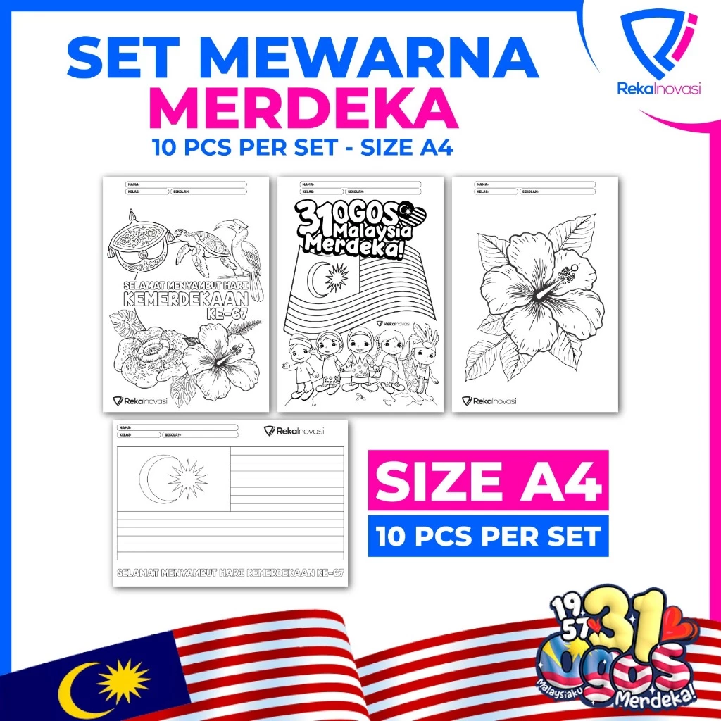 SET MEWARNA MERDEKA 10 HELAI A4