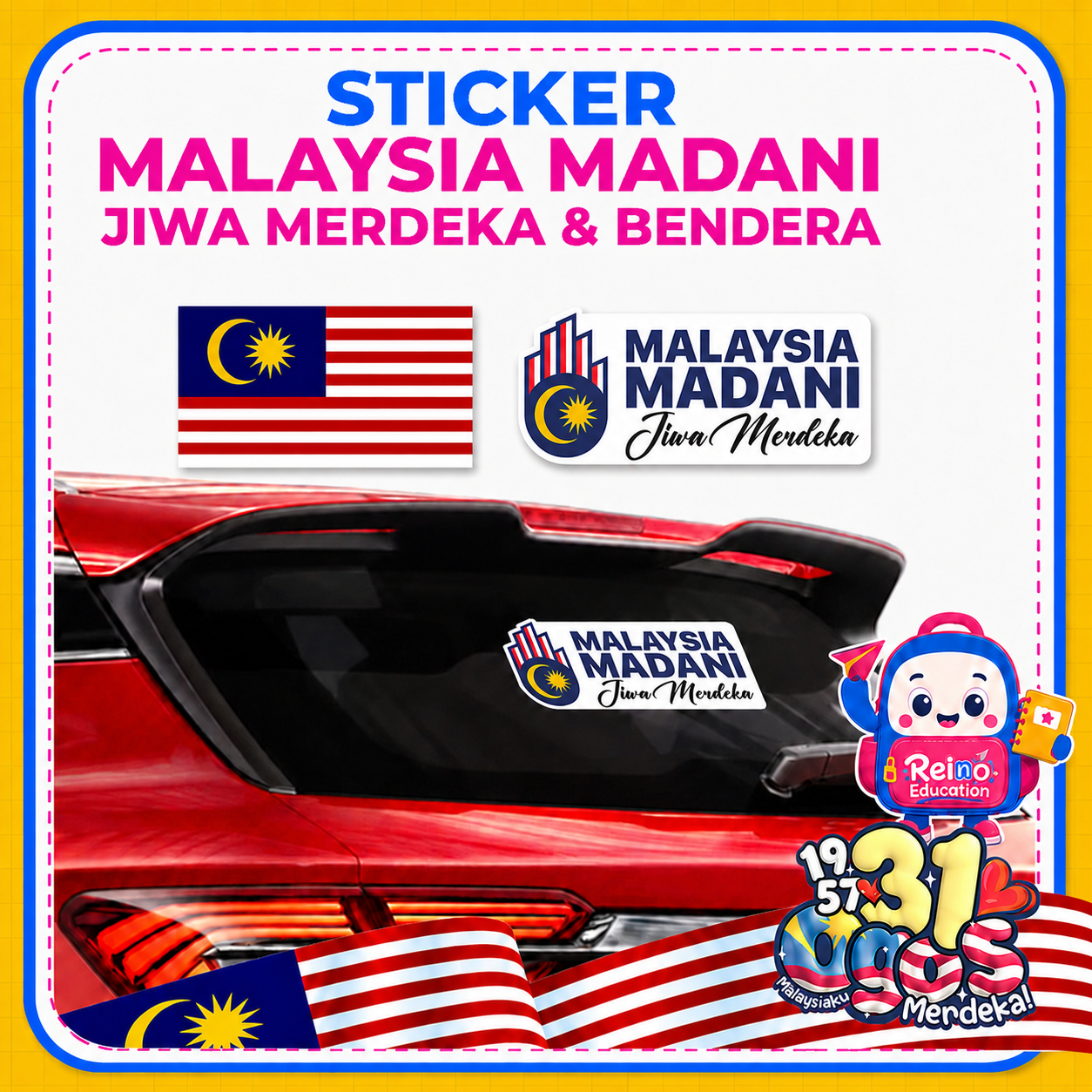 Sticker Malaysia Madani Jiwa Merdeka & Bendera Malaysia